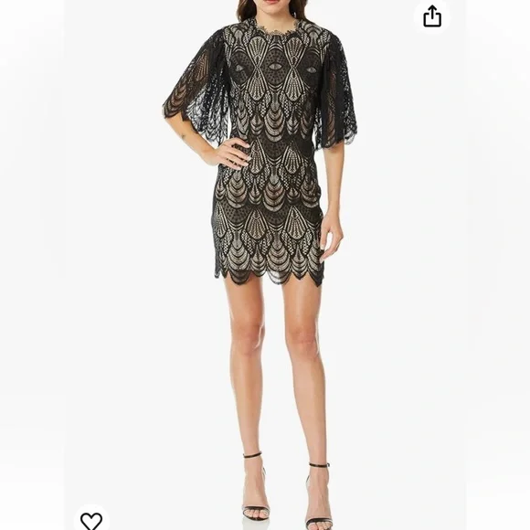open lace back dress Dress the Population Women's Gloria Pinstripe, Midi, Sheath, V-Neck Dress,  Black Multi, X-Small at Amazon Women's Clothing store